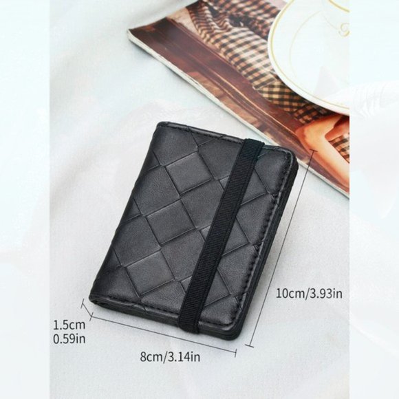 New Men Braided Textured Card Holder 163 - Picture 3 of 4